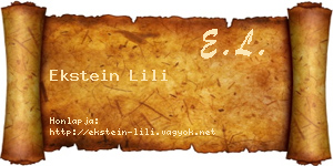 Ekstein Lili névjegykártya
